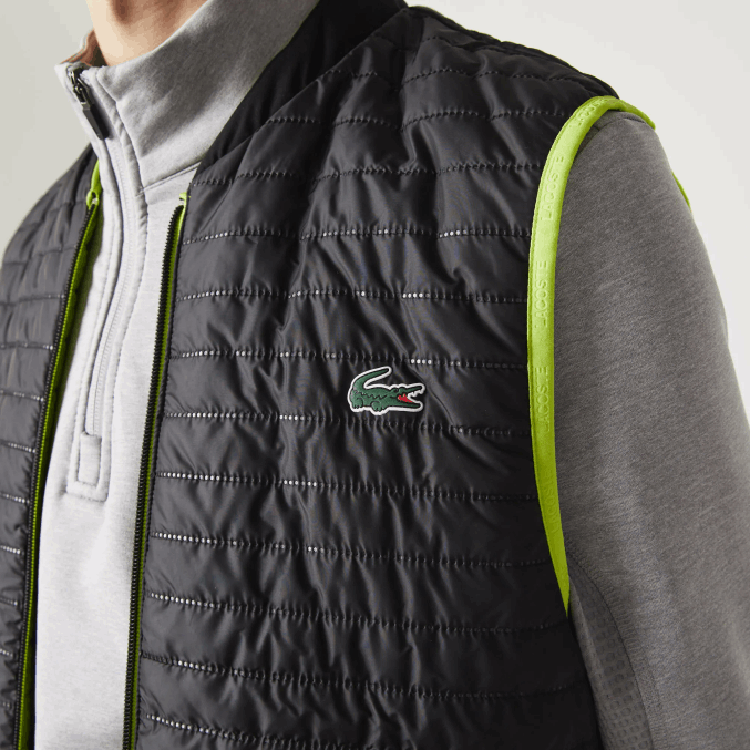 amarillo negro g65 VVL0A385 hombres Lacoste chaleco sport acolchado reversible