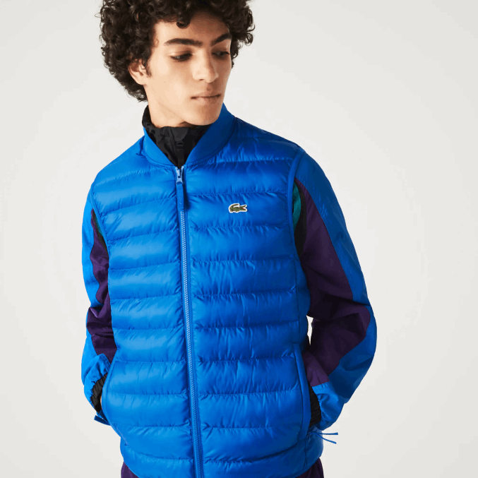 azul k1q VVL0A1251 hombres Lacoste chaleco acolchado repelente al agua