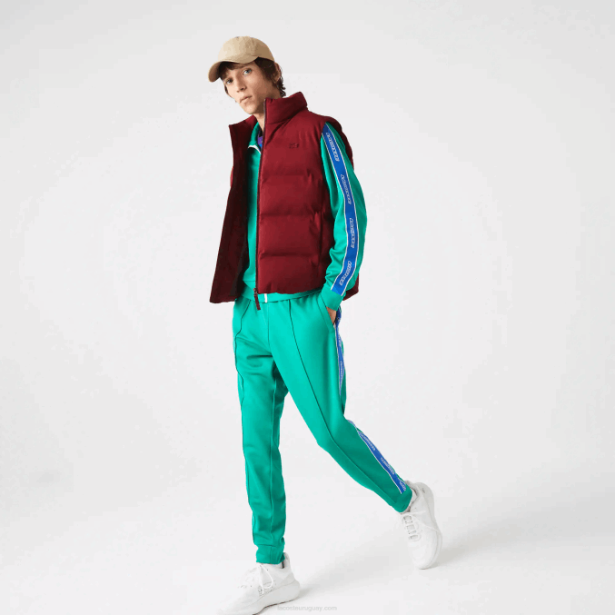 burdeos zs1 VVL0A1258 hombres Lacoste chaleco con capucha plegable