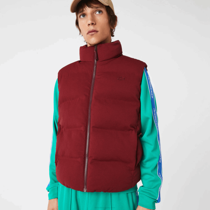 burdeos zs1 VVL0A1258 hombres Lacoste chaleco con capucha plegable