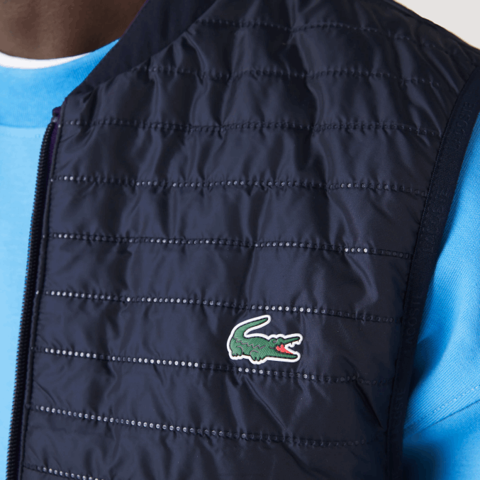 morado azul marino se3 VVL0A386 hombres Lacoste chaleco sport acolchado reversible