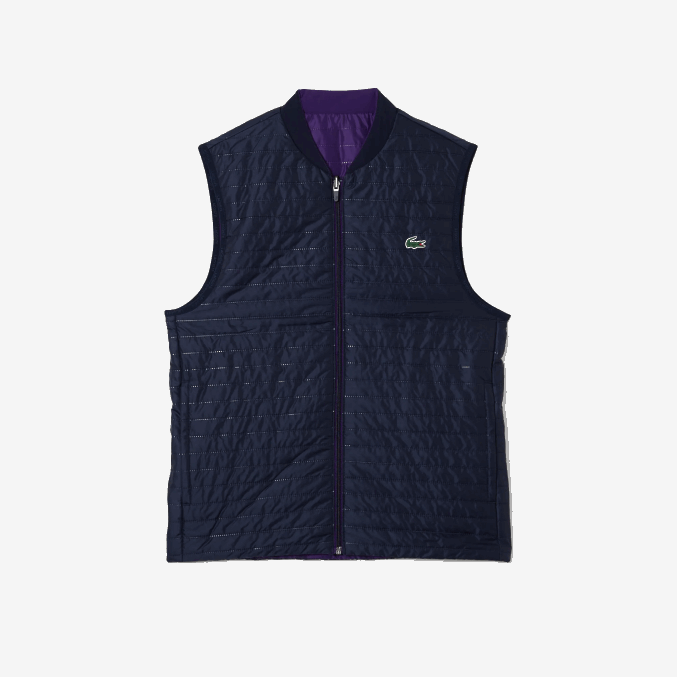 morado azul marino se3 VVL0A386 hombres Lacoste chaleco sport acolchado reversible