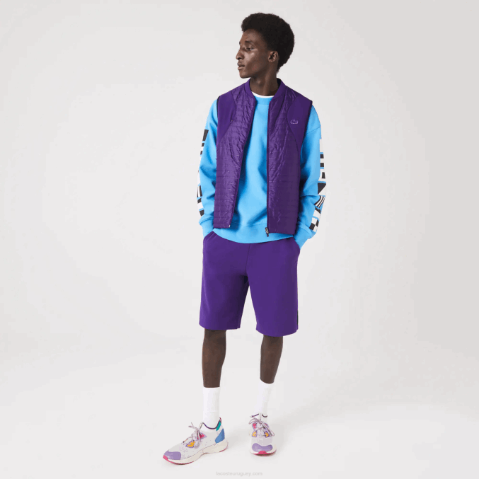 morado azul marino se3 VVL0A386 hombres Lacoste chaleco sport acolchado reversible