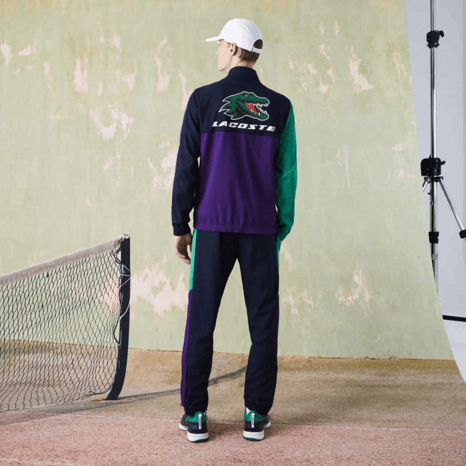 azul marino verde violeta blanco xsb VVL0A1145 hombres Lacoste chándal deportivo de tenis con estampado de cocodrilo