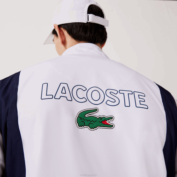 blanco naranja azul marino 8ty VVL0A1156 hombres Lacoste chándal deportivo con bloques de colores