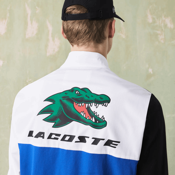 blanco negro azul amarillo l74 VVL0A1144 hombres Lacoste chándal deportivo de tenis con estampado de cocodrilo