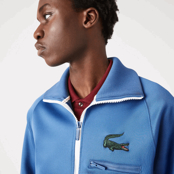azul hn8 VVL0A1203 hombres Lacoste chamarra con cremallera y cuello alto de cocodrilo