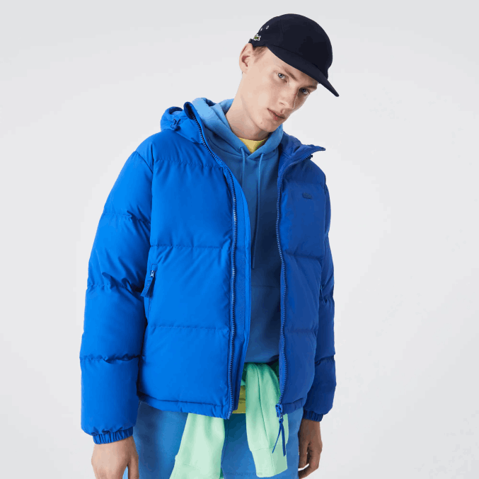 azul k1q VVL0A1213 hombres Lacoste chamarra acolchada repelente al agua