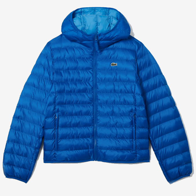 azul k1q VVL0A1264 hombres Lacoste chamarra capitonada con capucha