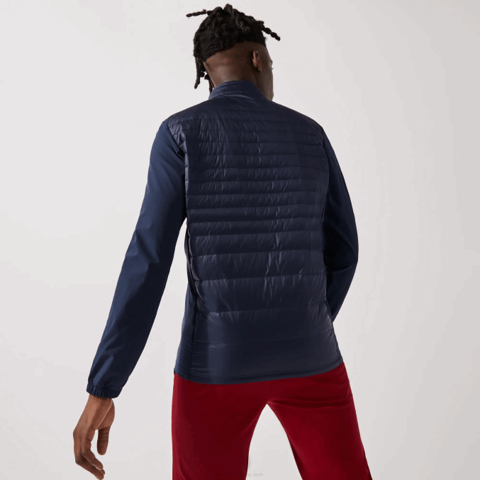 azul marino 5fs VVL0A1302 hombres Lacoste chamarra de golf acolchada resistente al agua, ligera y deportiva