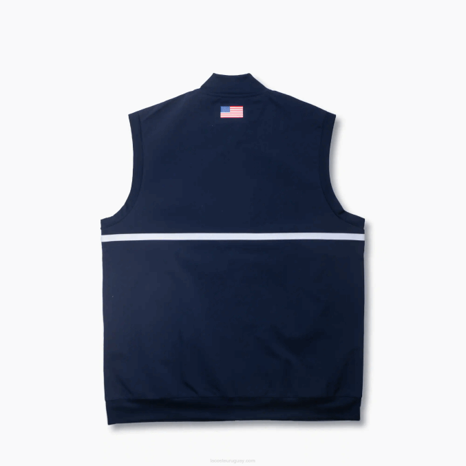 azul marino rojo blanco db3 VVL0A1311 hombres Lacoste chamarra deportiva con banda en contraste