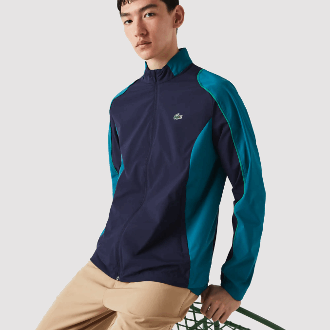 azul marino verde 6h2 VVL0A1277 hombres Lacoste chamarra de golf plegable deportiva