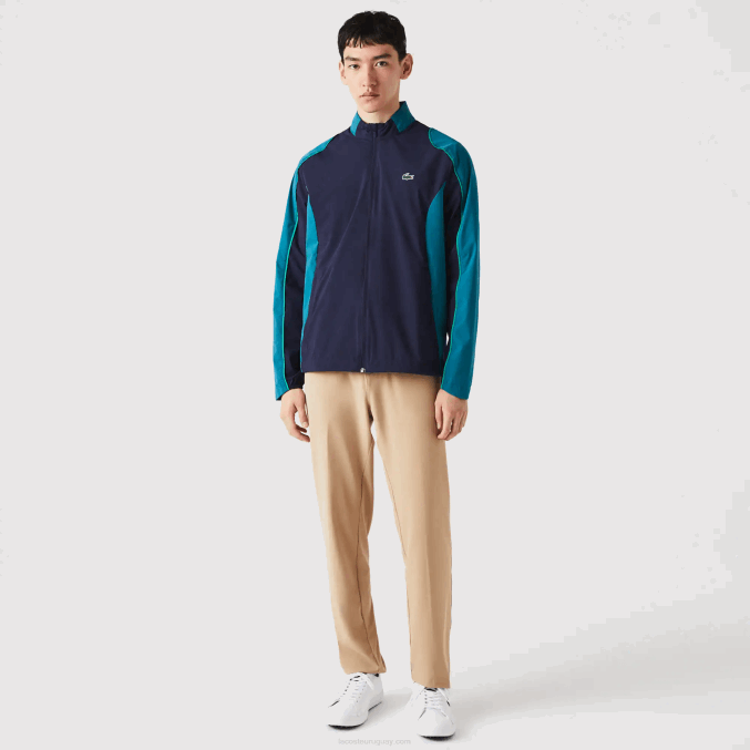 azul marino verde 6h2 VVL0A1277 hombres Lacoste chamarra de golf plegable deportiva