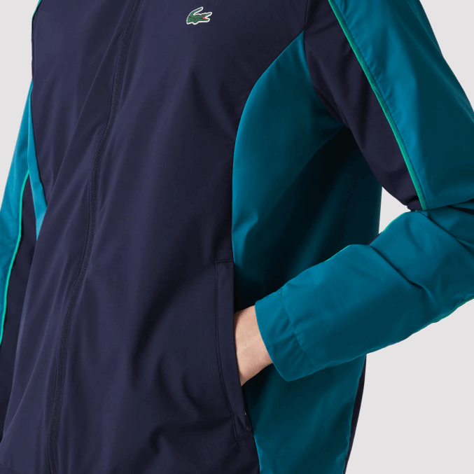 azul marino verde 6h2 VVL0A1277 hombres Lacoste chamarra de golf plegable deportiva