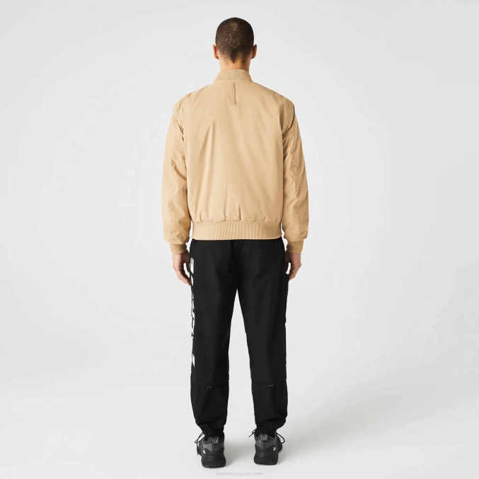 beige 02s VVL0A1243 hombres Lacoste chaqueta bomber acolchada con aislamiento