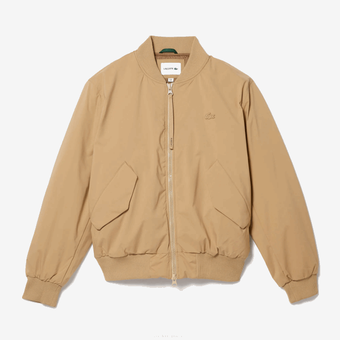 beige 02s VVL0A1243 hombres Lacoste chaqueta bomber acolchada con aislamiento