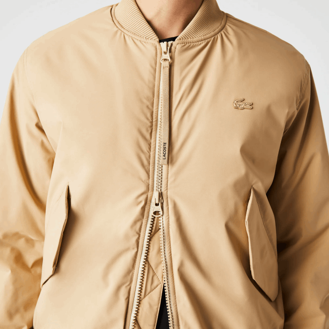beige 02s VVL0A1243 hombres Lacoste chaqueta bomber acolchada con aislamiento