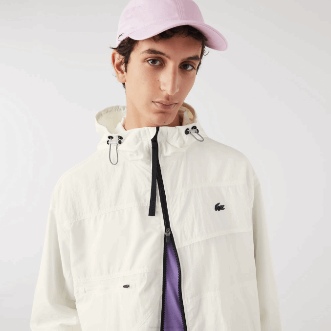 blanco b5l VVL0A1249 hombres Lacoste chaqueta con efecto patchwork