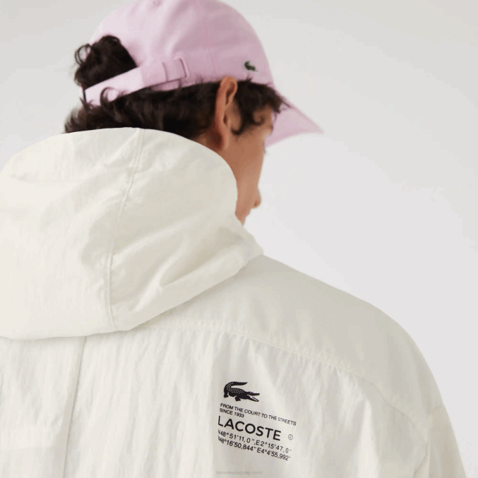 blanco b5l VVL0A1249 hombres Lacoste chaqueta con efecto patchwork