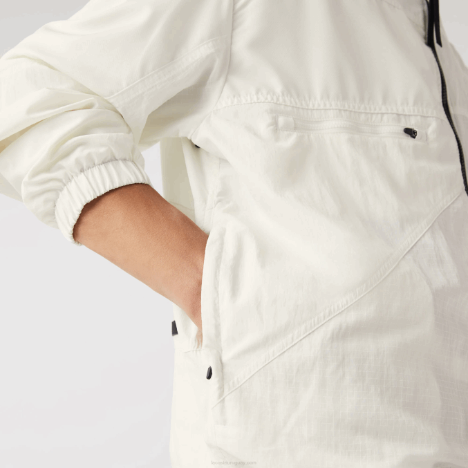 blanco b5l VVL0A1249 hombres Lacoste chaqueta con efecto patchwork