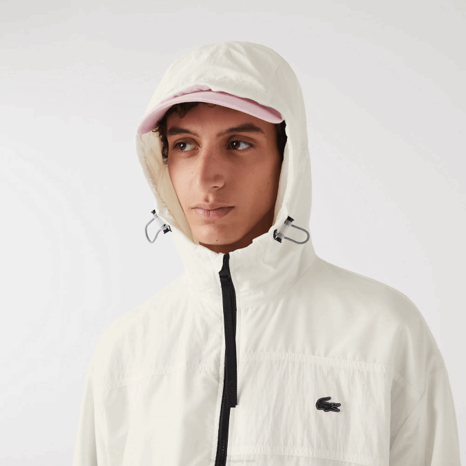 blanco b5l VVL0A1249 hombres Lacoste chaqueta con efecto patchwork