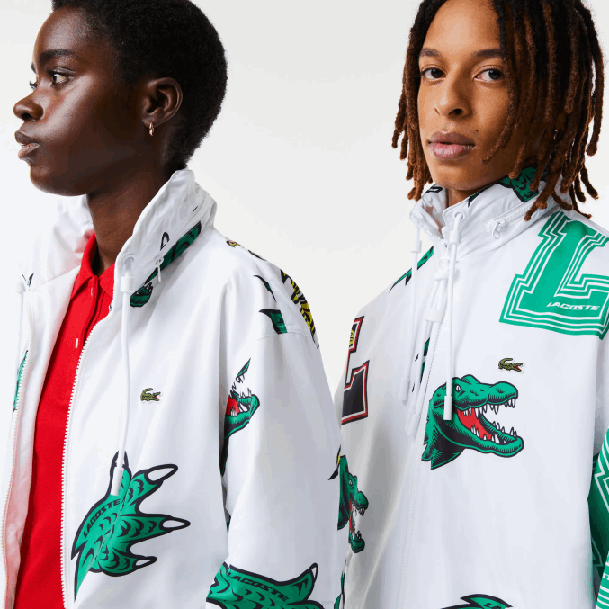 blanco sbh VVL0A1245 hombres Lacoste chaqueta de tafetán repelente al agua