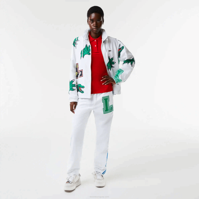 blanco sbh VVL0A1245 hombres Lacoste chaqueta de tafetán repelente al agua