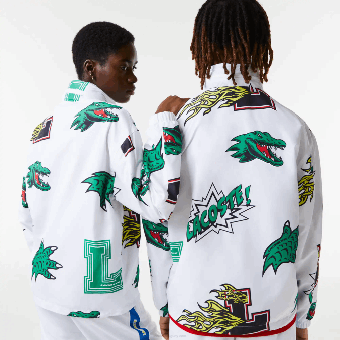 blanco sbh VVL0A1245 hombres Lacoste chaqueta de tafetán repelente al agua