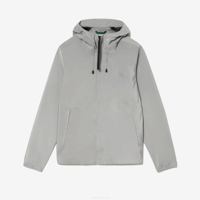 kzw gris VVL0A387 hombres Lacoste chamarra deportiva corta impermeable