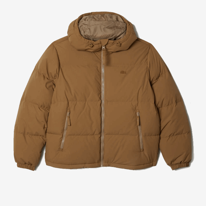 marrón z0w VVL0A1231 hombres Lacoste chamarra acolchada repelente al agua