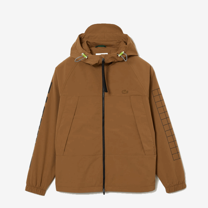 marrón z0w VVL0A1293 hombres Lacoste chaqueta de sarga con logo