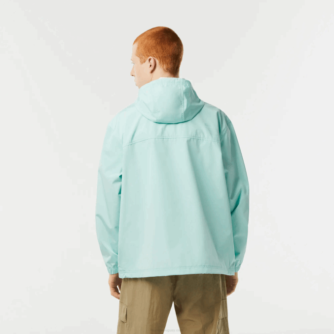 menta lgf VVL0A393 hombres Lacoste chamarra corta con capucha