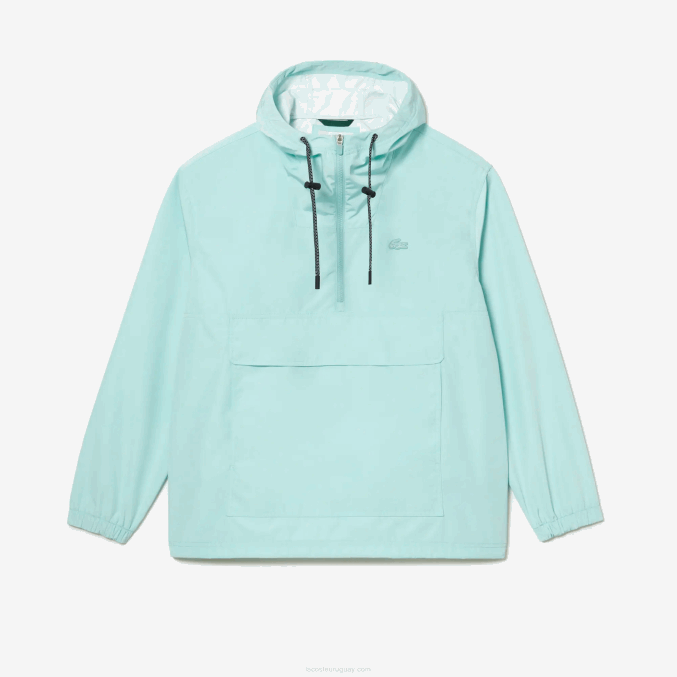 menta lgf VVL0A393 hombres Lacoste chamarra corta con capucha
