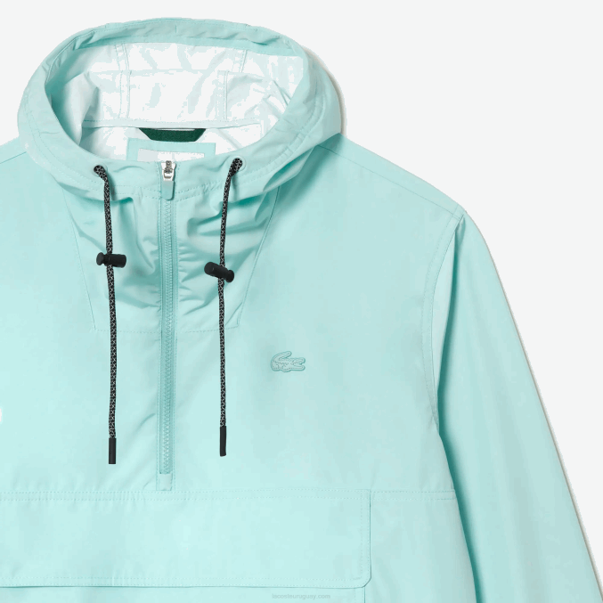 menta lgf VVL0A393 hombres Lacoste chamarra corta con capucha