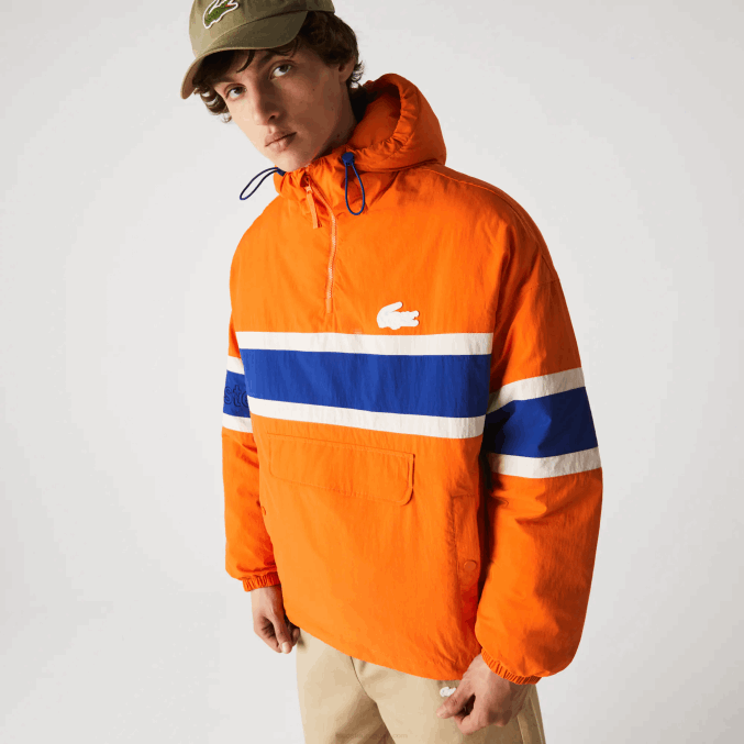 naranja azul beige 0d8 VVL0A1300 hombres Lacoste l!ve chamarra tipo jersey acolchada