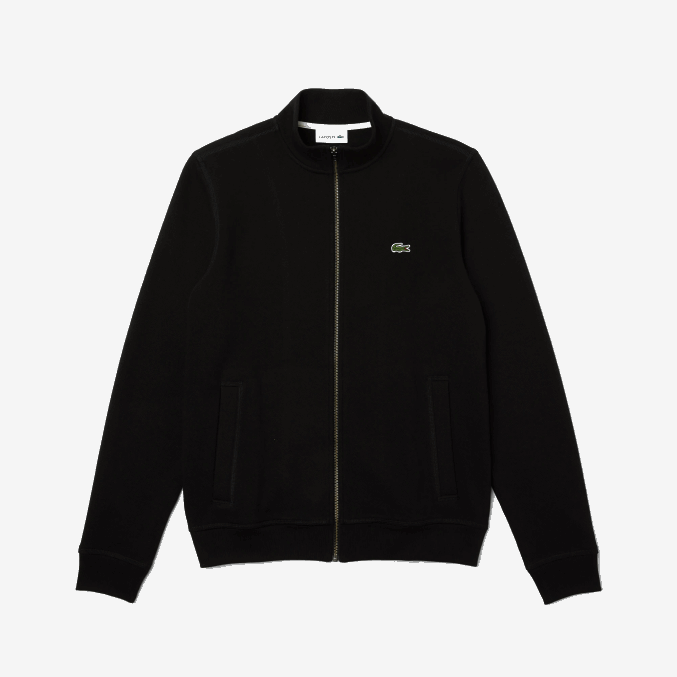 negro 031 VVL0A1034 hombres Lacoste chamarra polar de piqué con cuello alto y cremallera