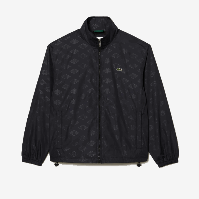negro 031 VVL0A377 hombres Lacoste chamarra deportiva con monograma estampado