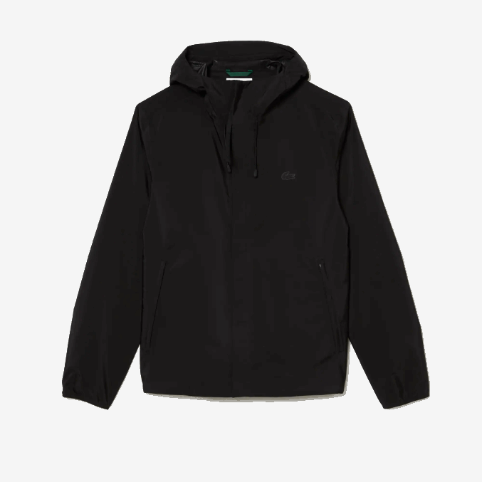 negro 031 VVL0A388 hombres Lacoste chamarra deportiva corta impermeable