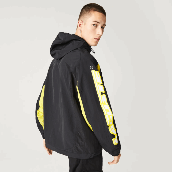 negro amarillo tj6 VVL0A1238 hombres Lacoste chamarra Heritage con diseño colour block