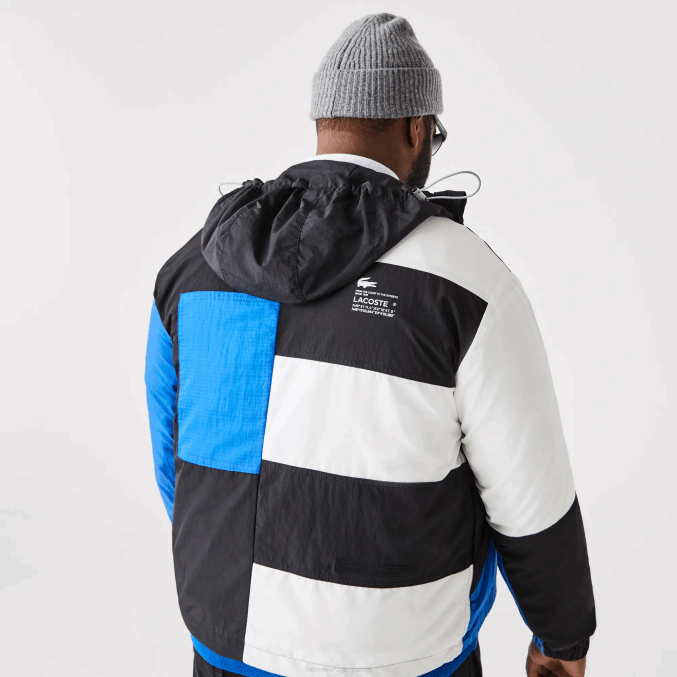 negro azul blanco se1 VVL0A1248 hombres Lacoste chaqueta con efecto patchwork