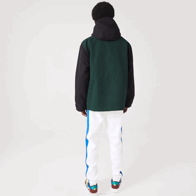 negro azul verde ndn VVL0A1247 hombres Lacoste chamarra de sarga con bloques de color repelente al agua