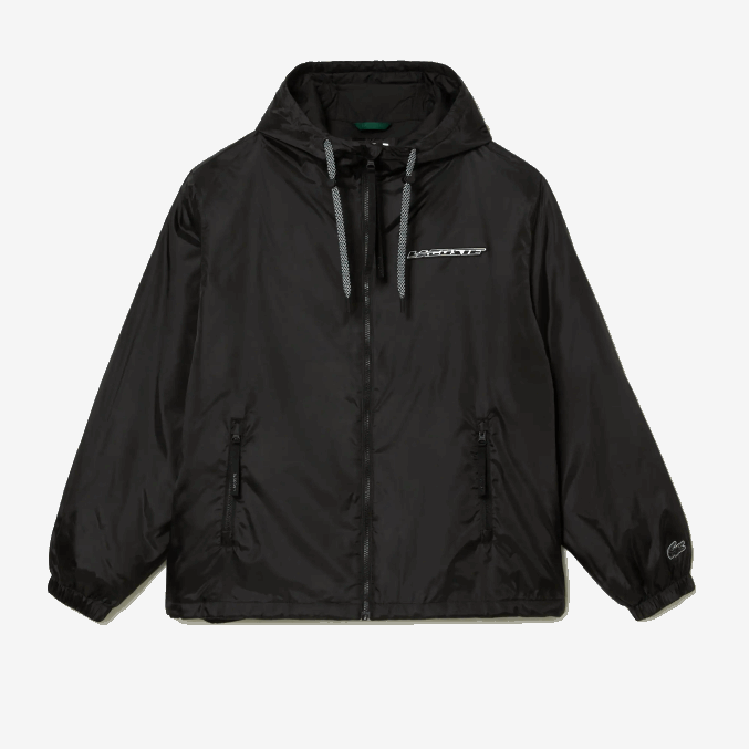 negro c31 VVL0A389 hombres Lacoste chamarra corta acolchada con capucha