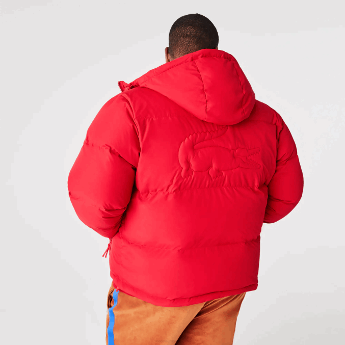rojo 240 VVL0A1212 hombres Lacoste chamarra acolchada repelente al agua