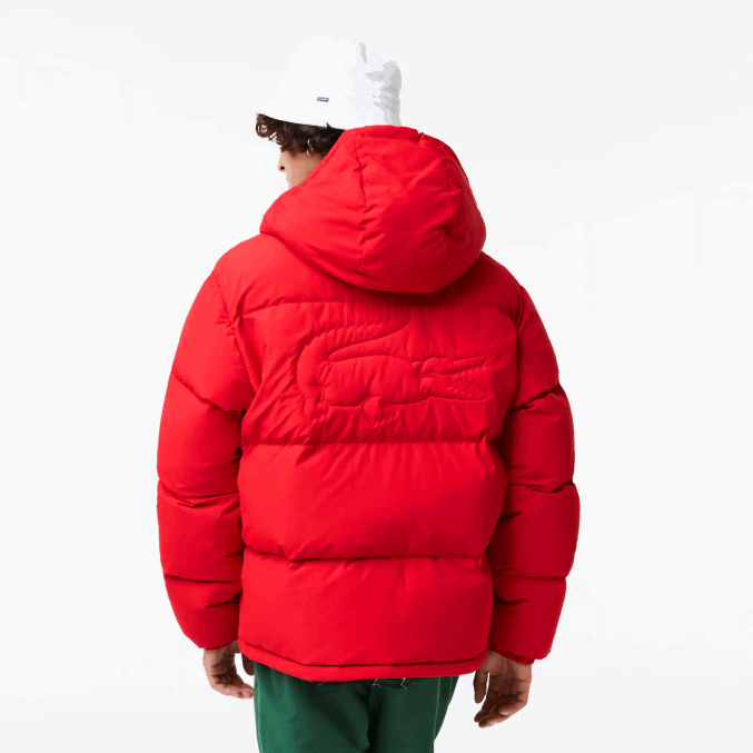 rojo 240 VVL0A1212 hombres Lacoste chamarra acolchada repelente al agua