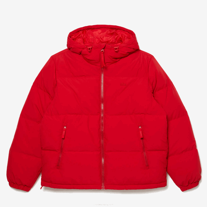 rojo 240 VVL0A1212 hombres Lacoste chamarra acolchada repelente al agua