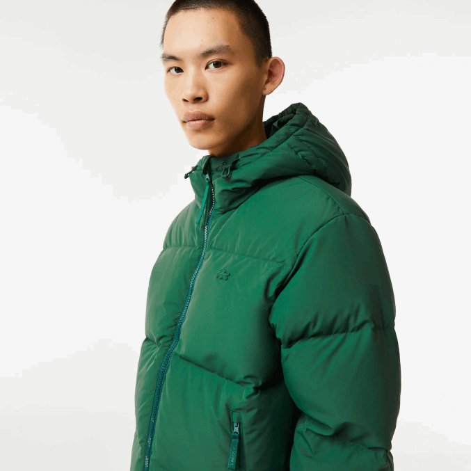 verde 132 VVL0A1211 hombres Lacoste chamarra acolchada repelente al agua