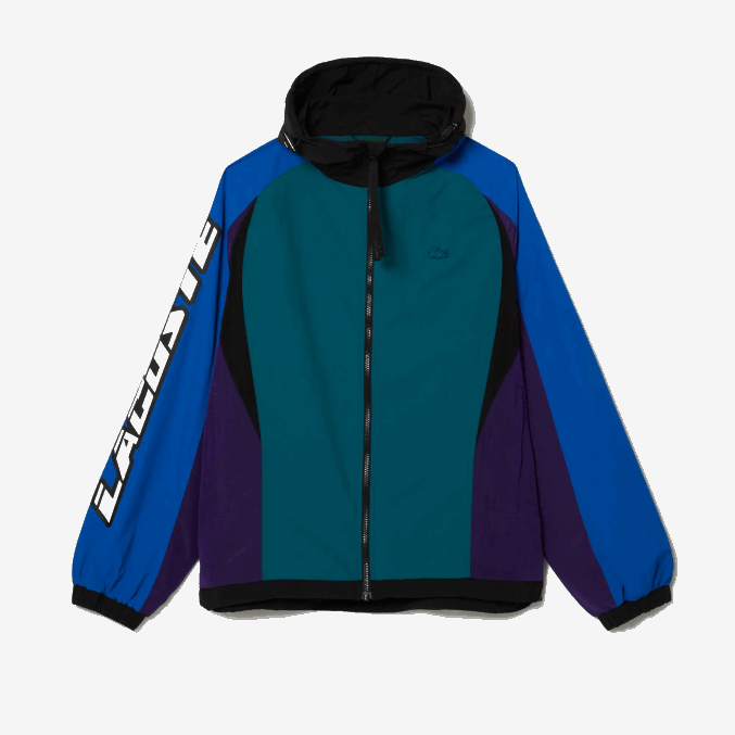 verde azul púrpura negro tr4 VVL0A1239 hombres Lacoste chamarra Heritage con diseño colour block