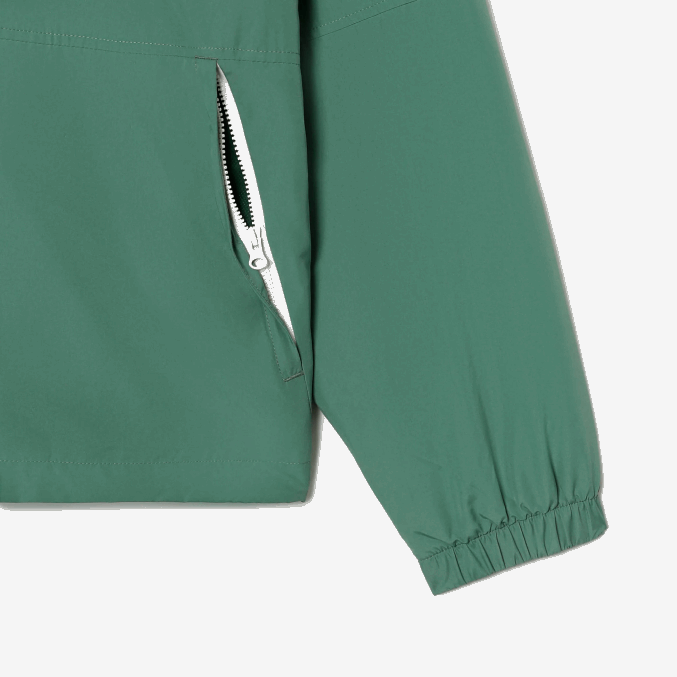 verde caqui kx5 VVL0A390 hombres Lacoste chamarra repelente al agua con capucha removible