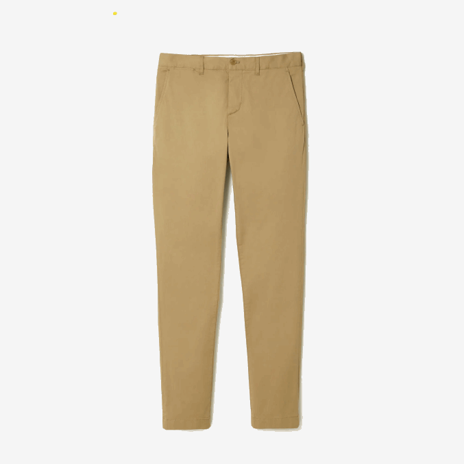 beige cb8 VVL0A499 hombres Lacoste chinos slim fit de algodón elástico