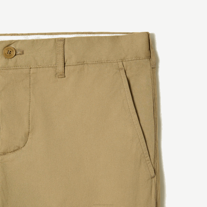 beige cb8 VVL0A499 hombres Lacoste chinos slim fit de algodón elástico
